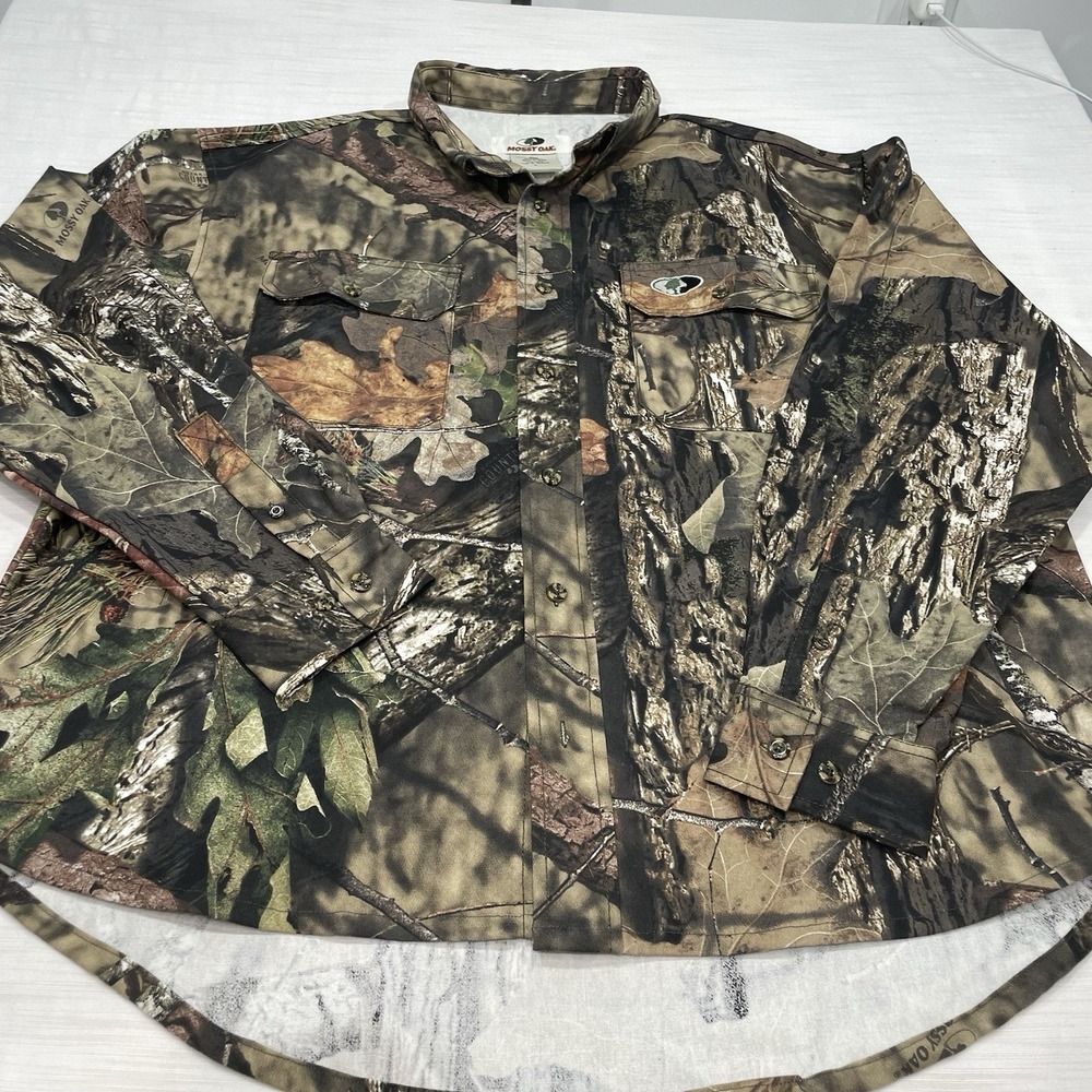 Mossy Oak Cotton Mill Camo Hunting Shirt Size L NWOT Long Sleeve Cotton